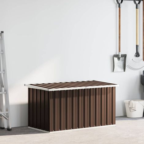 vidaXL Caja de almacenaje para jardín marrón 129x67x65 cm (1/4)