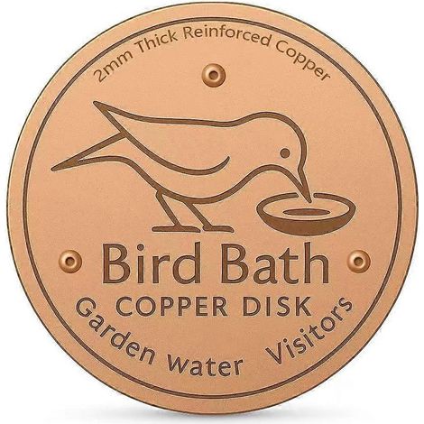 Disque en cuivre pour bain d'oiseaux : purification efficace de l'eau, réduction naturelle des algues et entretien facile du bain d'oiseaux extérieur