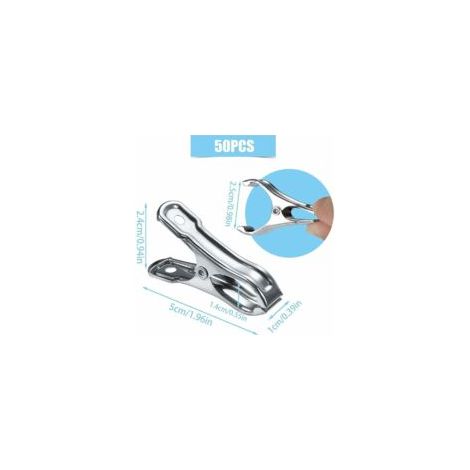 Pince à serre de jardinage en acier inoxydable pince à serre petite pince à serre 5cm10 pièces/1 paquet de 5 pièces - Crezuo (1/3)