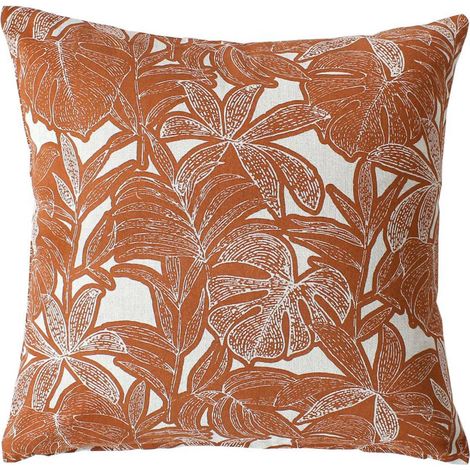 Coussin Déco Imprimé "Casamance" 40x40cm Cuivre (1/3)