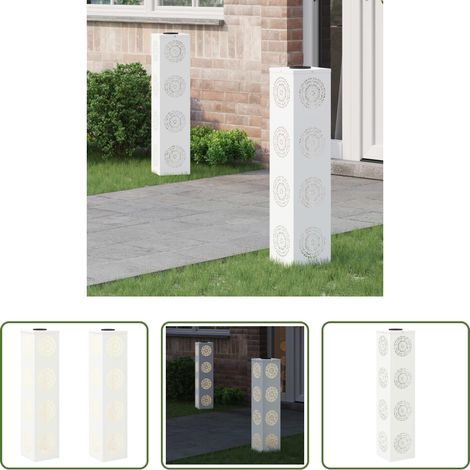 Wegeleuchten - Solar LED Weg Licht 2 pcs Weiß Kalt gewalzter Stahl (1/5)