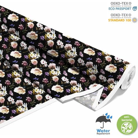 OUTDOOR DEKOSTOFFE OXFORD - Motiv Kamille und Pfingstrosen I DX156 (1/5)