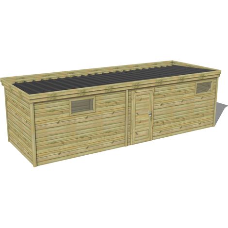 ABRI DE JARDIN bois traité 27mm, 8,2x2,6m, 22m2