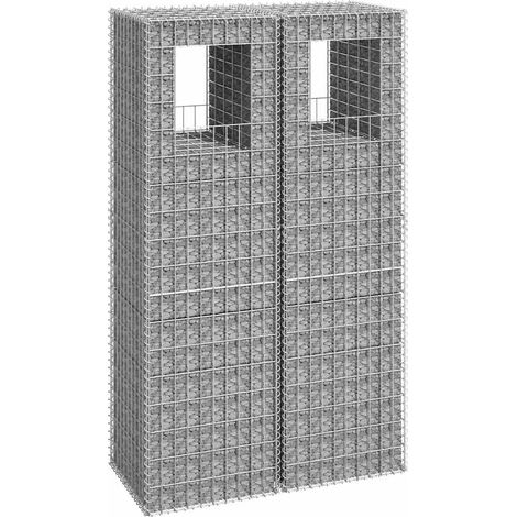 Poteaux à panier de gabion-Jardinière à gabion 2 pcs 50x50x180 cm Fer (1/5)
