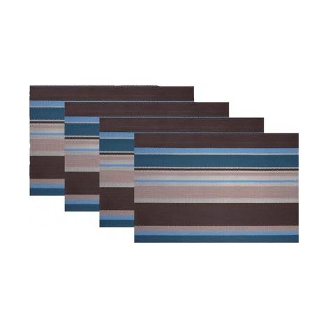 Amerikanisches Platzset 4-teilig Frühstücksteller Abwaschbar PVC-Material Wasserfest Rechteckig Hitzebeständig Geeignet für Esstische Küchen und 45 (1/5)
