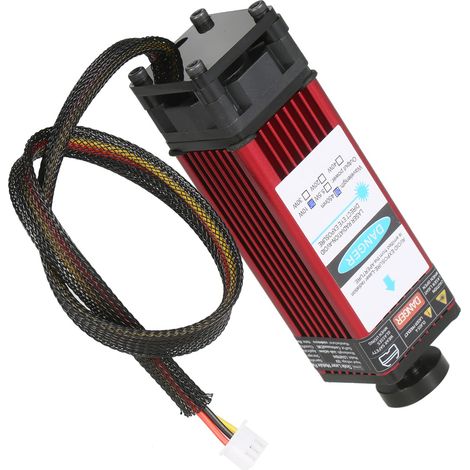 Ortviai Module Laser de Gravure 5,5 W 450 nm à Mise au Point Réglable pour Bois, Cuir, Plastique – Tête Laser Précise en Aluminium