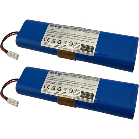2x Trade-Shop Li-Ion Akku 14,4V / 2600mAh kompatibel mit iLife 18650B4-4S1P-AGX-2, INR18650-MH1-4S1P-AGX, Ay-18650B4, SUN-INTE-202, CS-FEX750VX