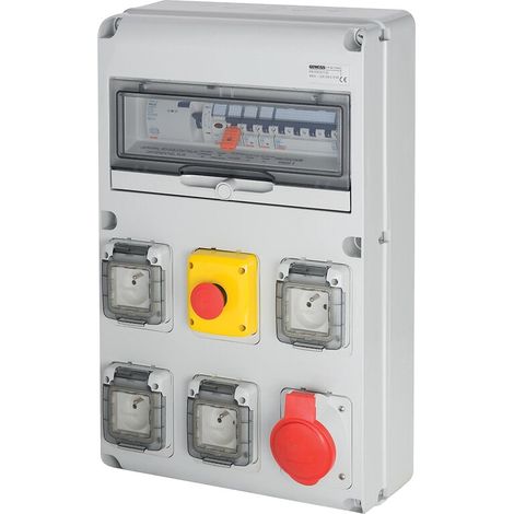 Gewiss – Coffret provisoire 4x230V-16A + 1x400V-32A – Alimentation chantier IP44 – FR60155N (1/5)