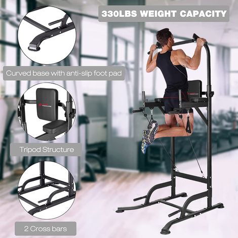 Barre de traction ajustable 175-240 cm – Appareil de musculation multifonction – Dips, tractions, pompes – Charge max 150 kg – Home Fitness Code (1/5)