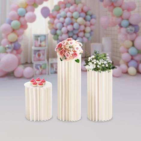 YISSALE-3 Stück Blumenkasten aus Pappe + PVC-Platte 40cm 60cm 80cm 3 Stück Hochzeits-Tischmittelpunkt Pappvase mit Acrylscheiben, Standdisplay (1/5)