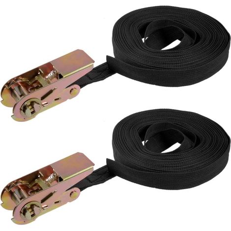10 m x 25 mm Ratschen-Spanngurt, Frachtgurte, 250 kg Arbeitslast, 2 Stück (1/5)