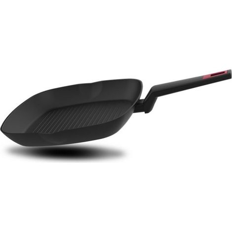 Taurus Best Moments Grill - Grill de aluminio forjado. 28x28 cm. mango ergonómico. para todo tipo de fuegos. recubrimiento antiadherente. apta para lavavajillas. libre PFOA. negro (1/4)