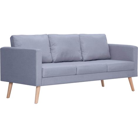 GBLY Sofa 3-Sitzer Stoff Hellgrau