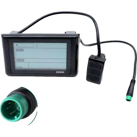 Velocímetro para bicicleta eléctrica, panel de control impermeable, pantalla LCD, SW900 (1/2)