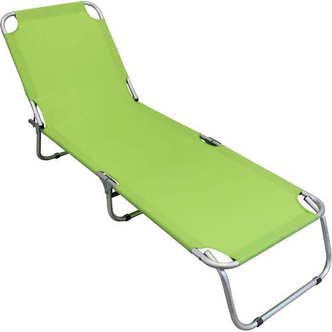 Lettino brandina verde pieghevole da spiaggia in alluminio Aday