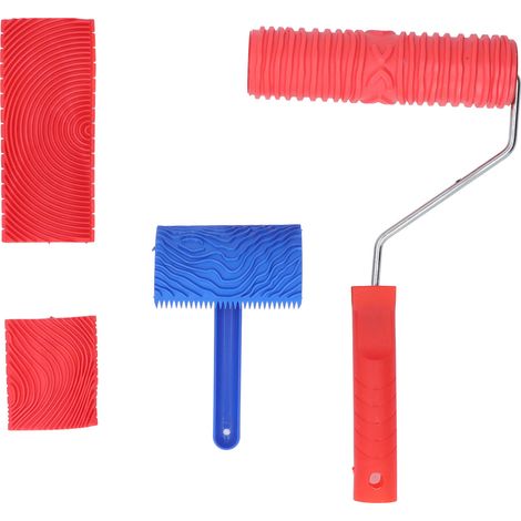 Rouleau à motif bois - Lot de 5 pour création d'effets décoratifs muraux et projets DIY (1/5)