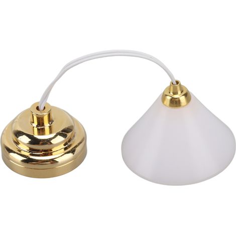 Lustre miniature LED à piles pour maison de poupée 1:12, éclairage suspendu de plafond décoratif (1/5)