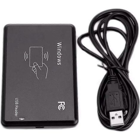 Lecteur RFID double fréquence 125 kHz/13,56 MHz avec puce d'identification, programmateur de cryptage de cartes NFC et interface USB. (1/5)
