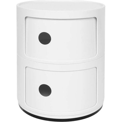Modern Creative Cylindrical Lightweight Detachable Bedside Table Modern Fireplace Table with Drawer for Bedroom Living Room Hotel White-m MUMU (1/4)