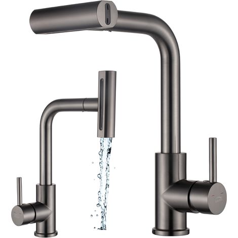 Grifo para fregadero de pie Rotaro con caño extraíble multifuncional (1/5)