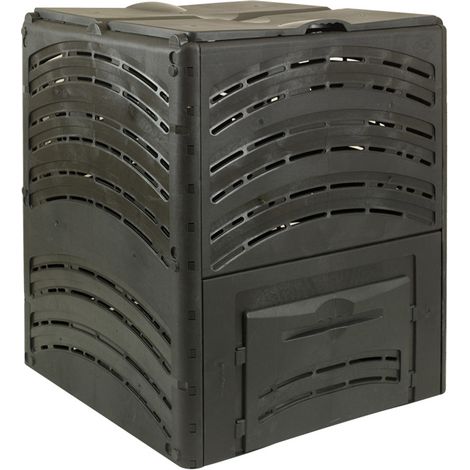 Composteur 650 litres noir – PVC recyclé – 2 trappes d'ouverture – Fabriqué en France – Pour déchets organiques courants – Bellijardin