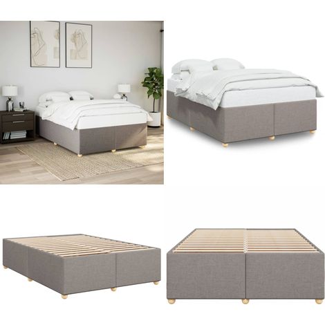 vidaXL Cadre de lit sans matelas taupe 160x200 cm tissu (1/5)