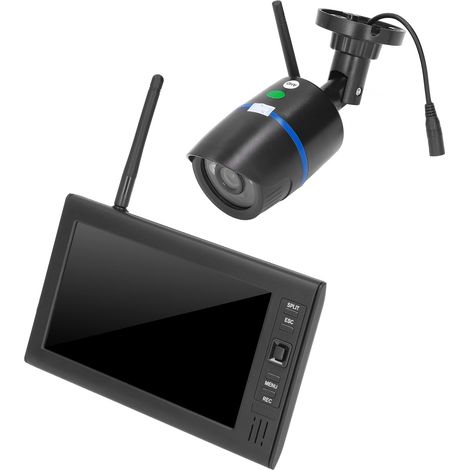 Caméra de surveillance infrarouge haute définition 7 pouces 720p sans fil avec enregistreur vidéo numérique (DVR) 4 canaux et prise 100-240 V. (1/5)