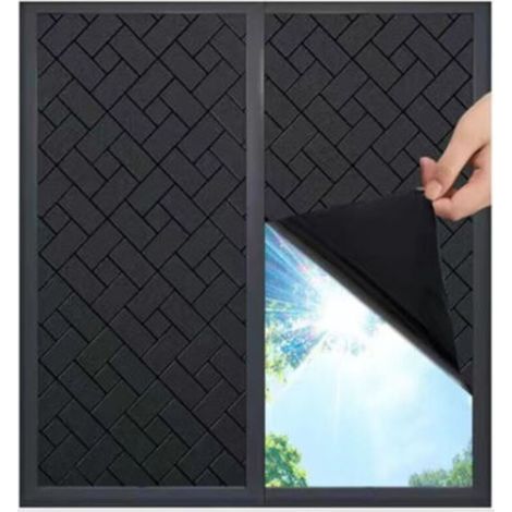Sichtschutzfolie für Fenster – Elektrostatische UV-Schutzfolie – Ohne Klebstoff – Für glatte und saubere Fenster – Schwarz, 45 x 200 cm (1/5)