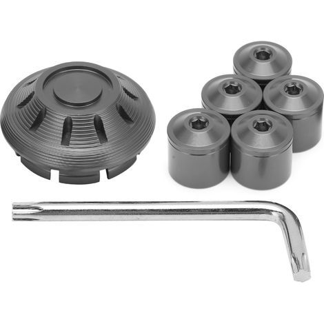 Lot de 6 enjoliveurs de roue de rechange pour moto Piaggio Vespa GTS GTV 250 300 (2017-2020), couleur titane (1/5)