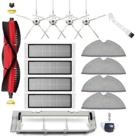 Pièces De Rechange Pour Robot Aspirateur - Brosse Principale - Filtre Hepa - Brosse Latérale - Serpillière - Pour Roborock S5 S50 S5 Max S6 S6 MaxV S6 Pure E4 E5 - Lot De 17 Pièces