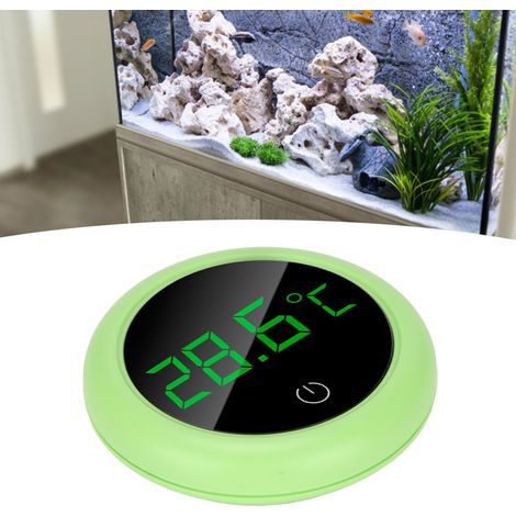 Thermomètre Mini Aquarium Précis pour Poissons Tropicaux - Adhésif Externe Rond Vert - Pile Incluse (1/5)