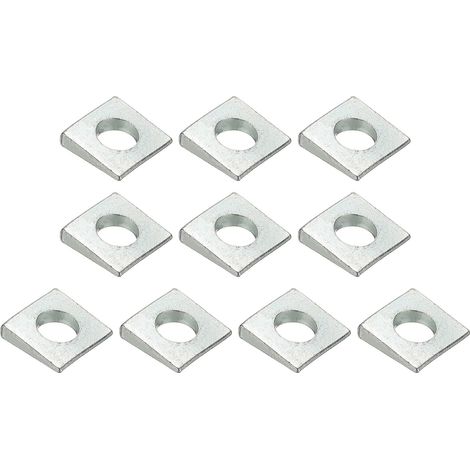10pcs M10x22mm Rondelles Carrées Biseautées Plaque De Palier Argent (1/5)