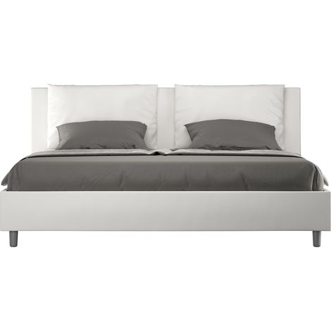 Letto Matrimoniale Extra Large 200x200 cm con Rete e Contenitore Antea Bianco (1/4)
