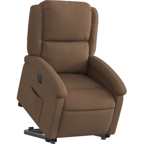 Sillón relax TV con función de elevación eléctrica muy cómoda en tela marrón DEC028451 (1/5)
