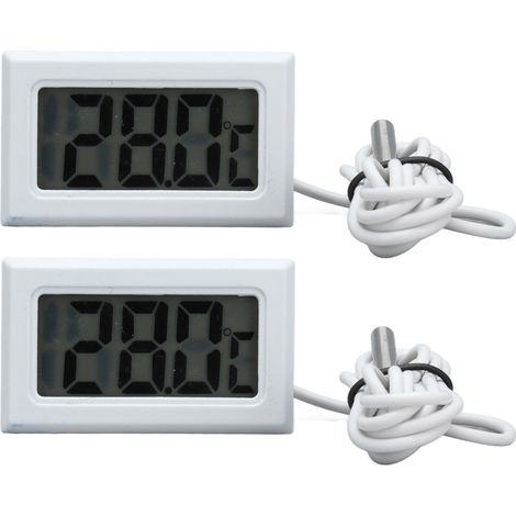 Set di 2 termometri digitali elettronici – bianchi – termostato – frequenza di aggiornamento di 2 secondi