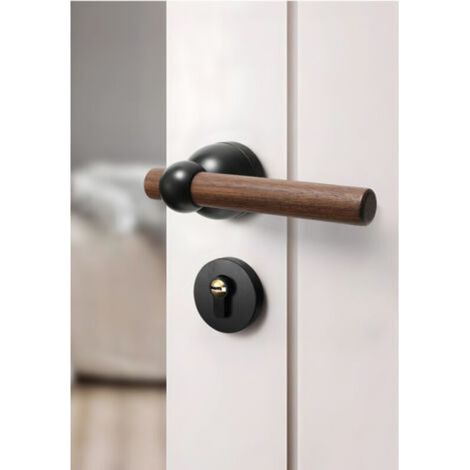 Serrure de porte en noyer, serrure de porte intérieure silencieuse, nouvelle poignée de porte en bois de style chinois (1/4)