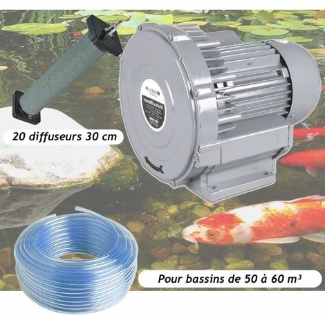 Kit Pompe à Air Vortex Turbine 60000 l/h + 20 Diffuseurs 30 cm Pour Bassins De Jardin (1/5)
