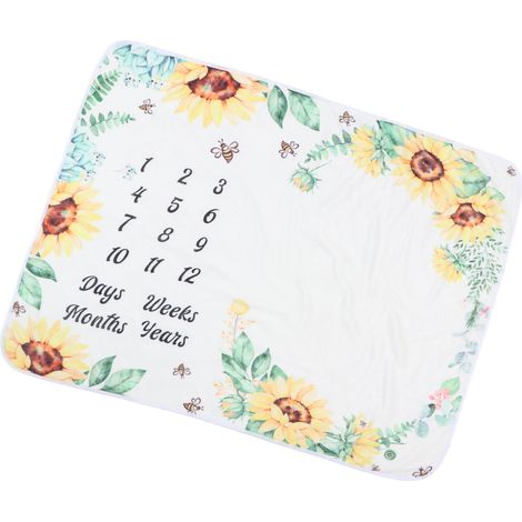 Couverture d'étape mensuelle pour bébé - Décoration de chambre d'enfant - Tournesol (1/5)