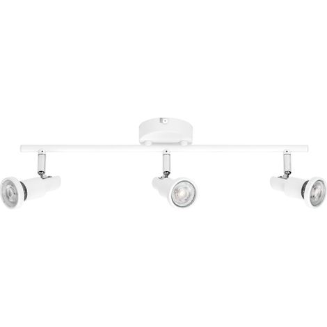 LEDVANCE LED SPOT GU10: 3 x 3,4W, 690lm, blanc, température de couleur de 2 700K, lumière chaude, design intemporel, ampoule LED interchangeable, idéale pour les intérieurs, CRI 90, têtes réglables.