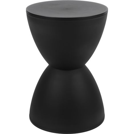 GARRYFIZH Tabouret moderne en forme de sablier - table d’appoint ronde - 43x30 cm - noir - pour maison, salon (1/5)