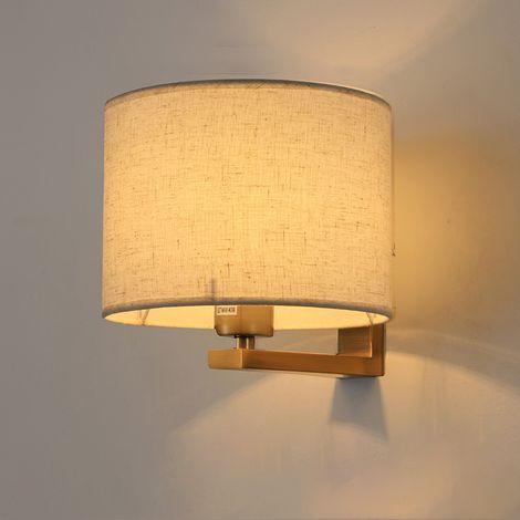 Lampe rétro avec abat-jour en tissu, luminaires muraux Lumière décorative, lampe de chevet murale, applique murale murale, prise E27 Boho (1/5)
