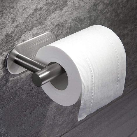 Badezimmer- und Toilettenpapierhalter ohne Bohren, aus Edelstahl SUS304, gebürstetem Nickel, Silber. (1/5)