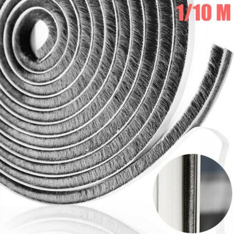 Joint d'étanchéité auto-adhésif de 10 mètres pour portes et fenêtres, coupe-vent et isolant thermique, clips en alliage d'aluminium pour joints d'étanchéité de fenêtres. (1/4)