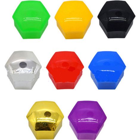 Lot de 20 vis de roue 19mm, écrous de pneu universels pour voiture, cache décoratif protecteur noir (1/3)