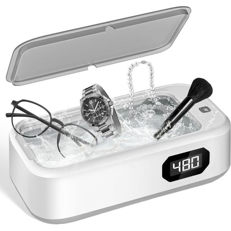 Nettoyeur Ultrasonique - 49000Hz - 640ml - 5 Modes - Pour Lunettes Bijoux Montres (1/5)