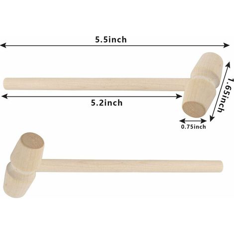 24 Pièces Mini Marteau en Bois Crabe Homard Maillets Martelant Enfants Jouet Fruits de mer Coquille Fissure Marteau pour Le Chocolat Artisanat Faisant Outil (1/4)