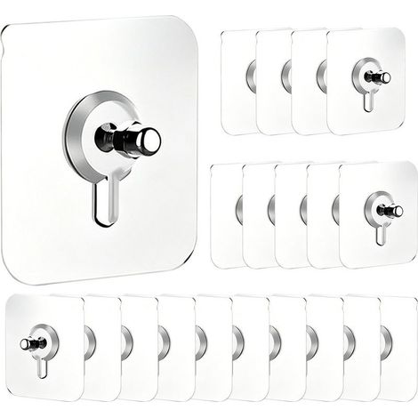 20pcs Nail-Free Wall Hangers, No Drilling Required, Sturdy Nail-Free Hooks, Picture Frame Hooks, for Home, Tile, Glass (1/5)
