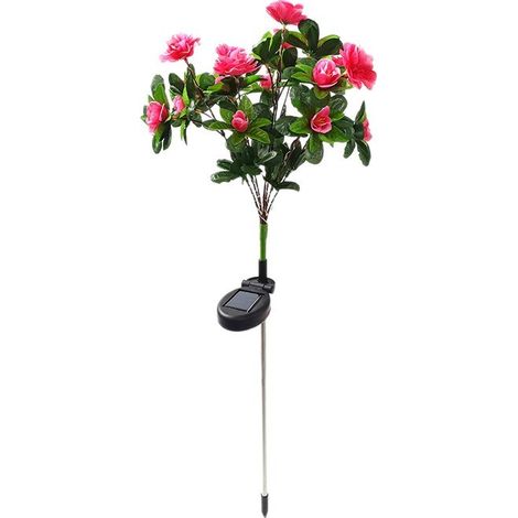 Lampe solaire LED en forme de rhododendron, plante artificielle, lot de 2, décoration de jardin (1/4)