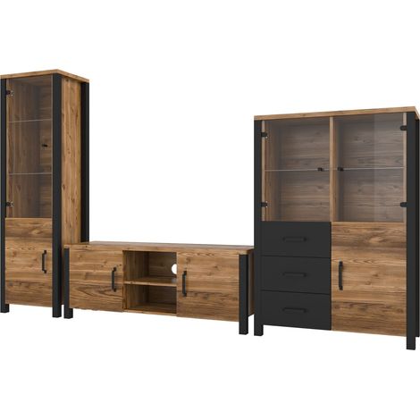 Conjunto de salón Tornua 113, Abeto oscuro + Negro mate (1/4)
