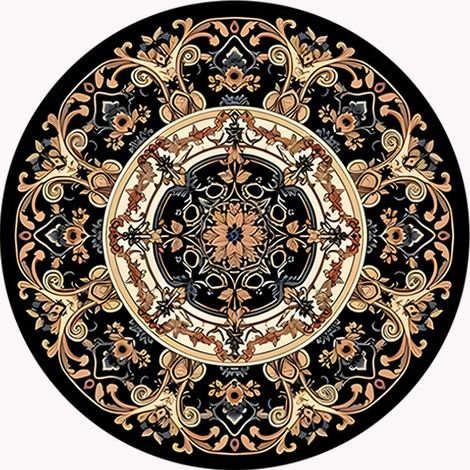 Bohemian Luxury Insulated Placemat, Retro Style Coaster, Round Design, Suitable for Home and Dining Tables - Bohemian 03 - 2020CM2.5mm